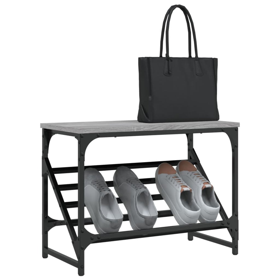 Schoenenrek Bewerkt Hout 60 x 30 x 45 cm Grijs sonoma