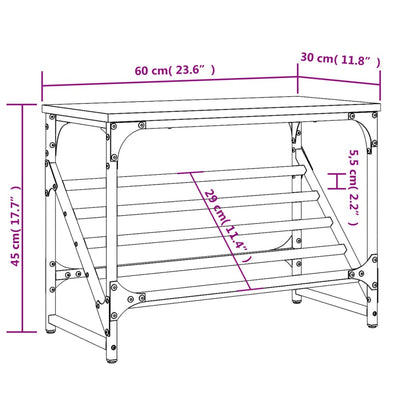 Schoenenrek Bewerkt Hout 60 x 30 x 45 cm Grijs sonoma