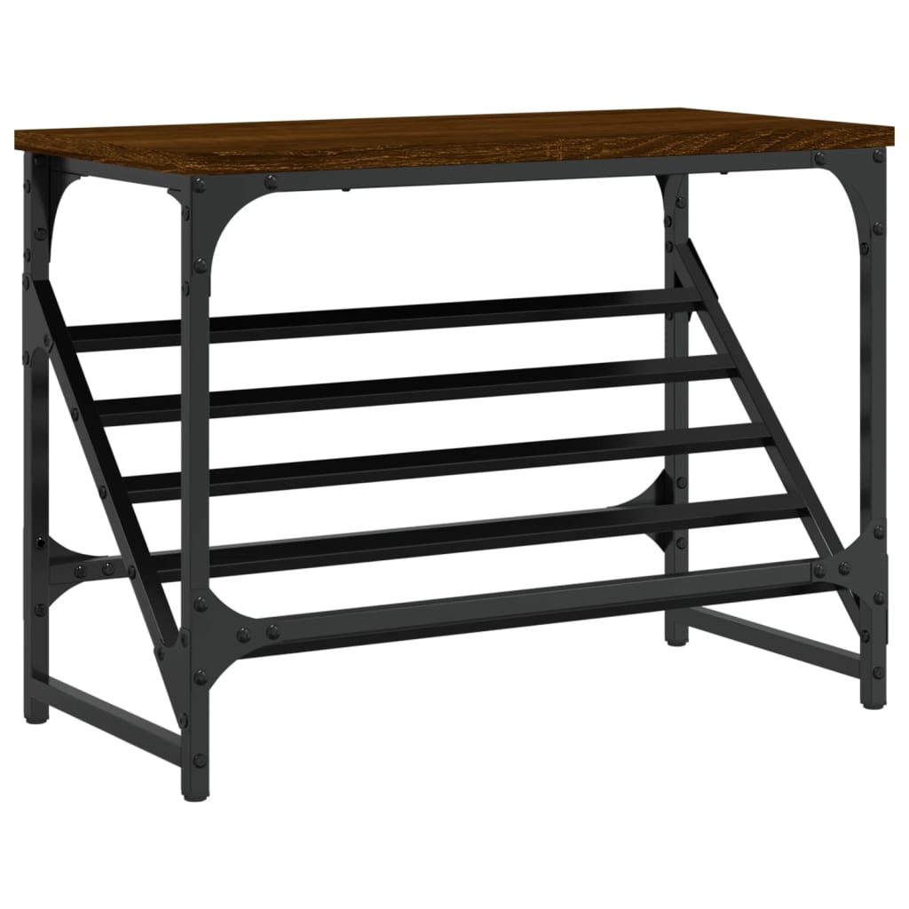 Schoenenrek 60X30X45 Cm Bewerkt Hout Bruin Eikenkleur