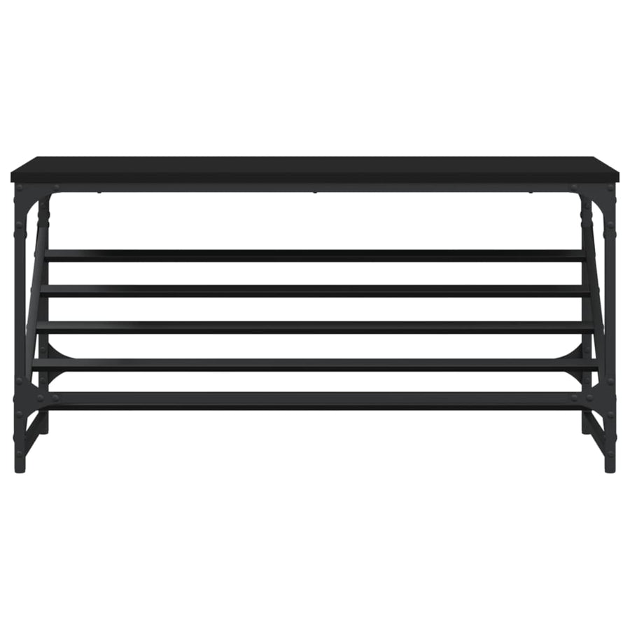 Schoenenrek 90X30X45 Cm Bewerkt Hout Zwart
