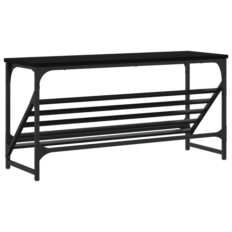 Schoenenrek 90X30X45 Cm Bewerkt Hout Zwart