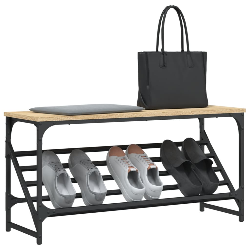 Schoenenrek Bewerkt Hout Kleurig 90 x 30 x 45 cm Sonoma eiken