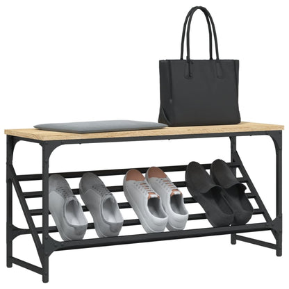 Schoenenrek Bewerkt Hout Kleurig 90 x 30 x 45 cm Sonoma eiken