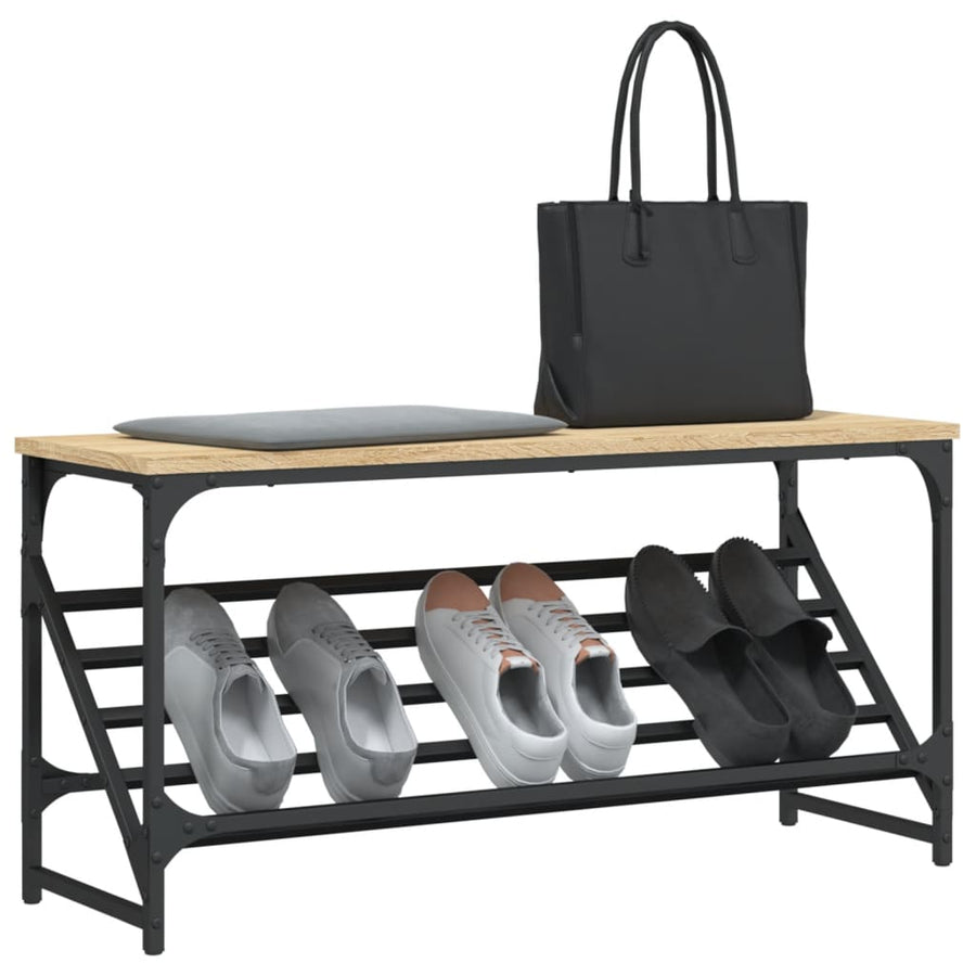 Schoenenrek Bewerkt Hout Kleurig 90 x 30 x 45 cm Sonoma eiken