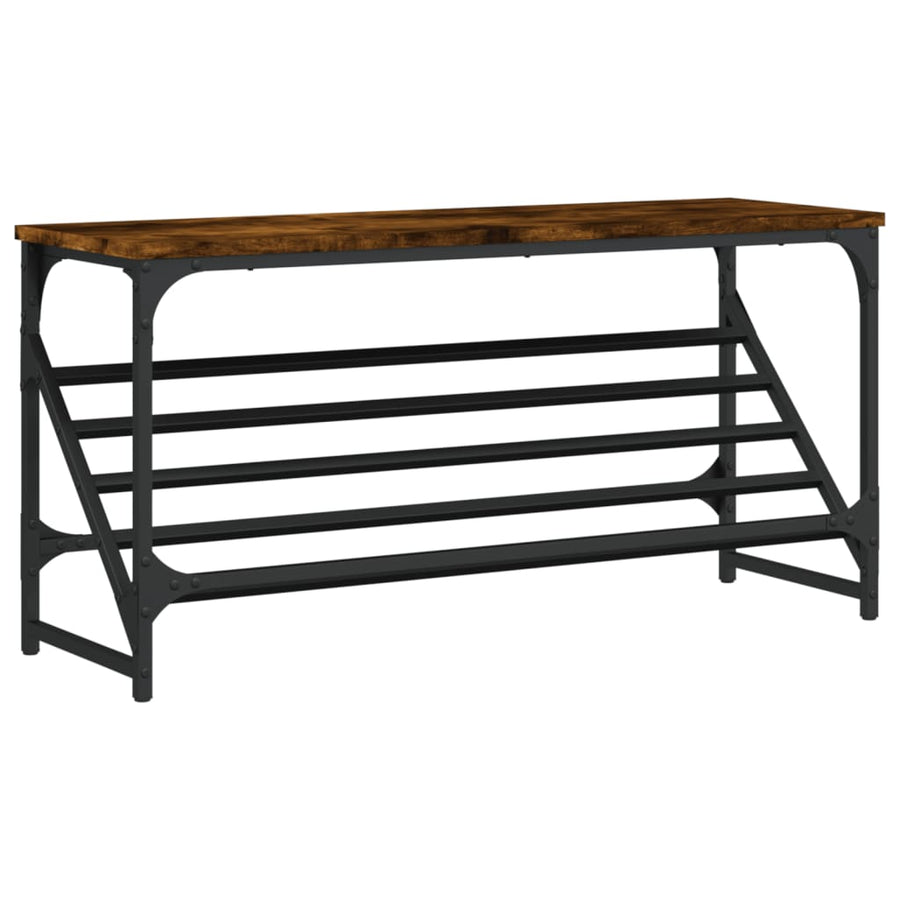 Schoenenrek 90X30X45 Cm Bewerkt Hout Gerookt Eikenkleurig