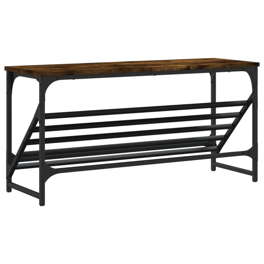 Schoenenrek 90X30X45 Cm Bewerkt Hout Gerookt Eikenkleurig