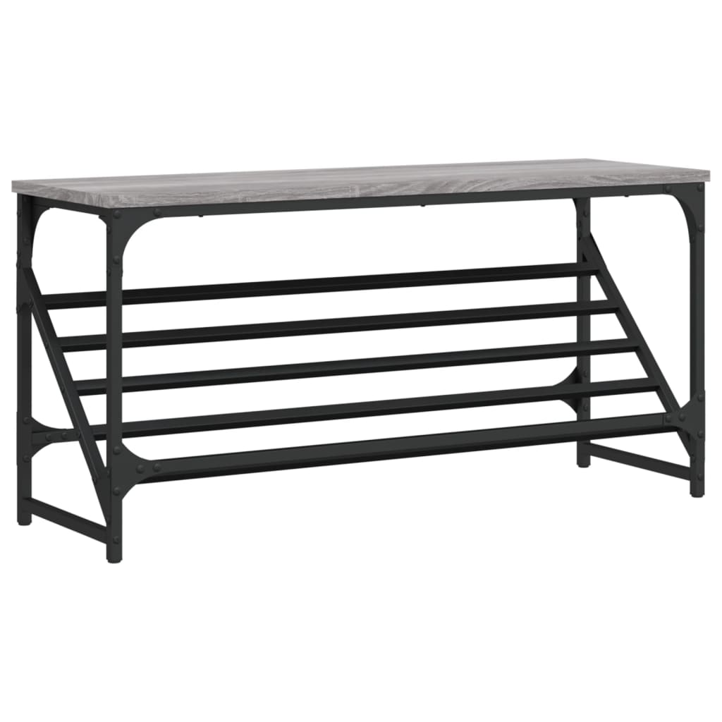 Schoenenrek Bewerkt Hout Eikenkleurig 90 x 30 x 45 cm Grijs sonoma
