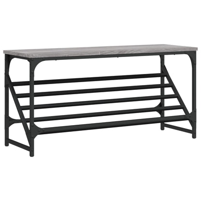 Schoenenrek Bewerkt Hout Eikenkleurig 90 x 30 x 45 cm Grijs sonoma