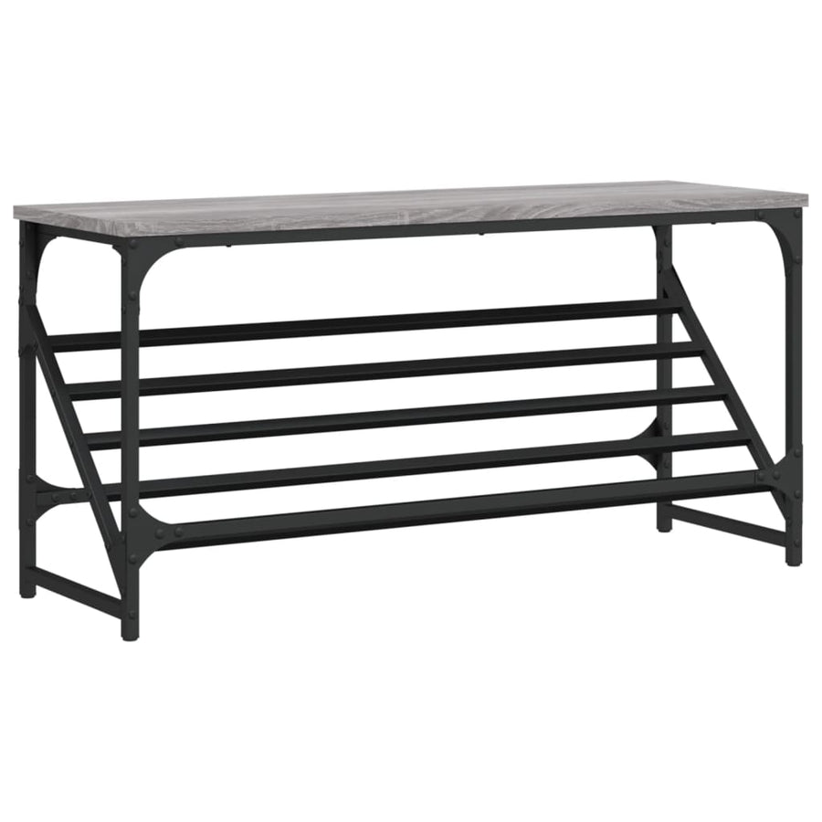 Schoenenrek Bewerkt Hout Eikenkleurig 90 x 30 x 45 cm Grijs sonoma