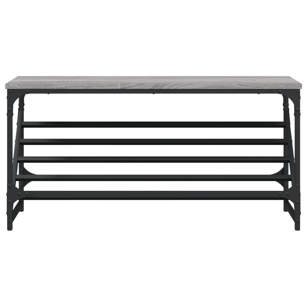 Schoenenrek Bewerkt Hout Eikenkleurig 90 x 30 x 45 cm Grijs sonoma
