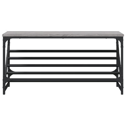 Schoenenrek Bewerkt Hout Eikenkleurig 90 x 30 x 45 cm Grijs sonoma