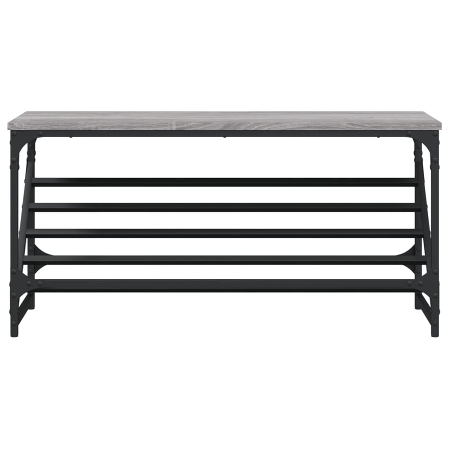 Schoenenrek Bewerkt Hout Eikenkleurig 90 x 30 x 45 cm Grijs sonoma