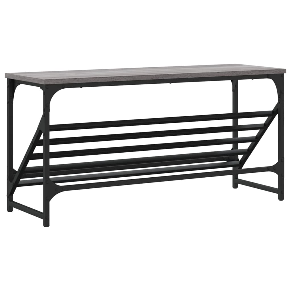 Schoenenrek Bewerkt Hout Eikenkleurig 90 x 30 x 45 cm Grijs sonoma