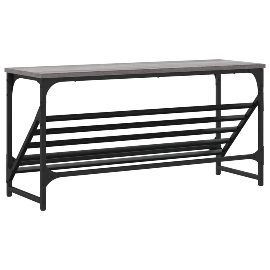 Schoenenrek Bewerkt Hout Eikenkleurig 90 x 30 x 45 cm Grijs sonoma