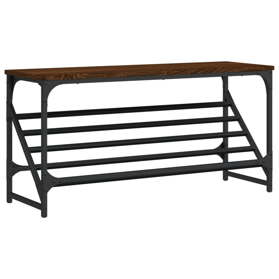 Schoenenrek 90X30X45 Cm Bewerkt Hout Bruin Eikenkleur