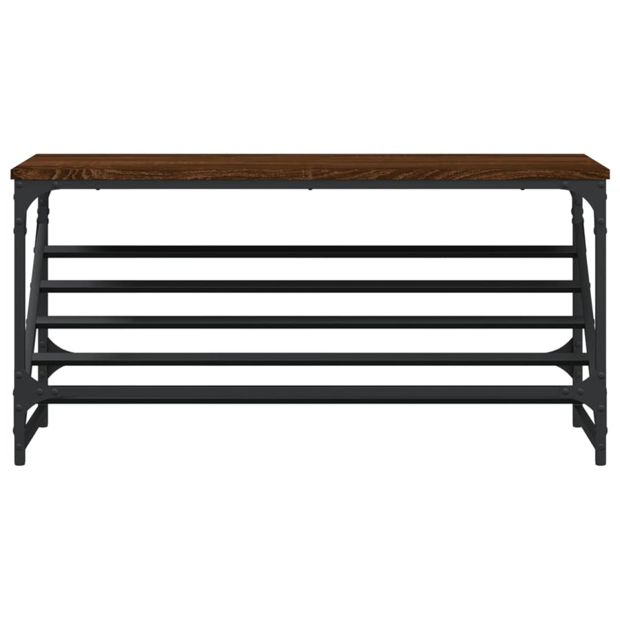 Schoenenrek 90X30X45 Cm Bewerkt Hout Bruin Eikenkleur