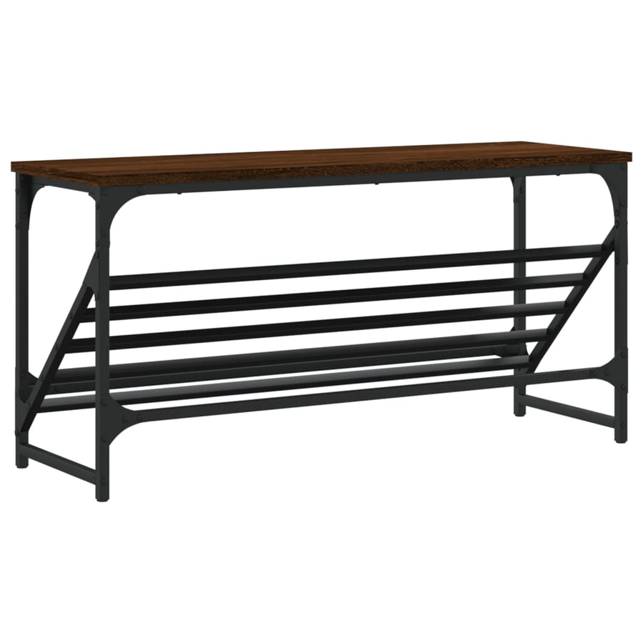 Schoenenrek 90X30X45 Cm Bewerkt Hout Bruin Eikenkleur