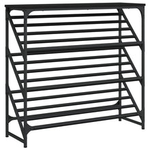 Schoenenrek Bewerkt Hout 90 x 30 x 85 cm Zwart