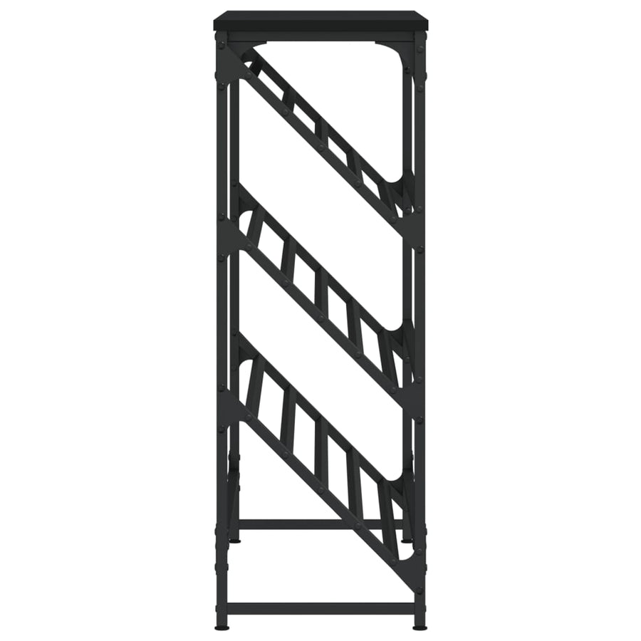 Schoenenrek Bewerkt Hout 90 x 30 x 85 cm Zwart