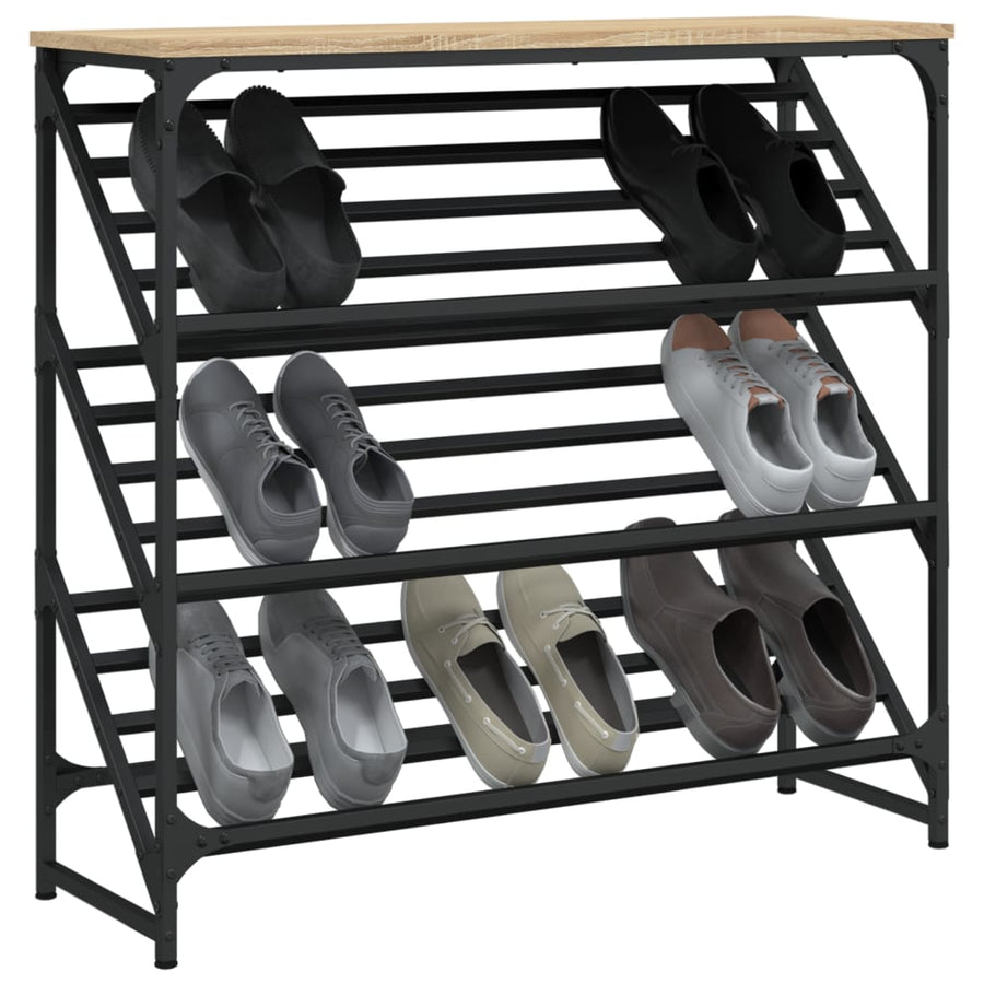 Schoenenrek 90X30X85 Cm Bewerkt Hout Sonoma Eikenkleurig