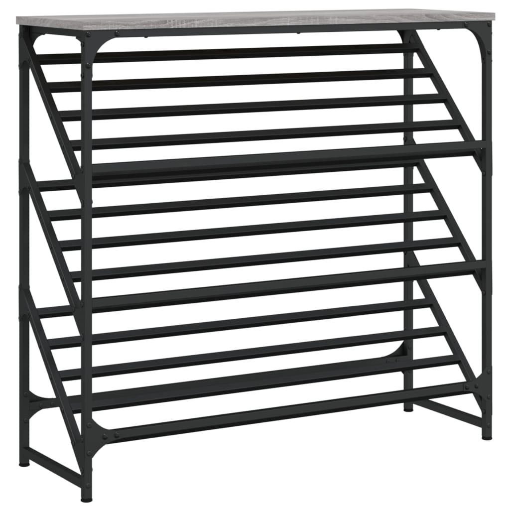 Schoenenrek Bewerkt Hout 90 x 30 x 85 cm Grijs sonoma