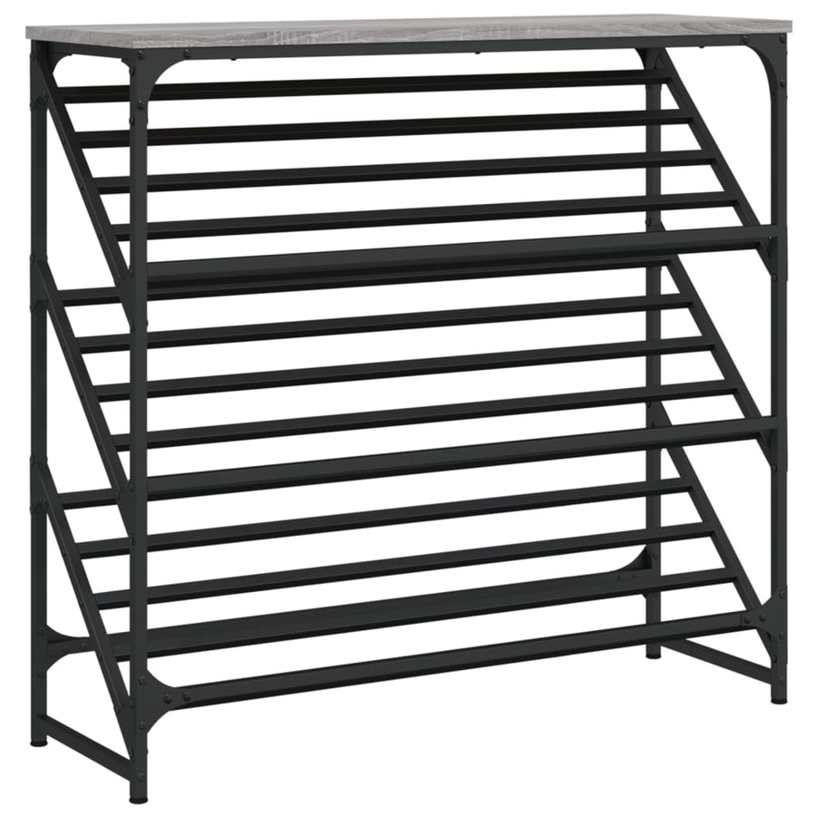 Schoenenrek Bewerkt Hout 90 x 30 x 85 cm Grijs sonoma