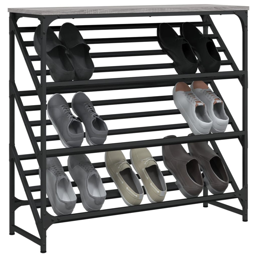 Schoenenrek Bewerkt Hout 90 x 30 x 85 cm Grijs sonoma