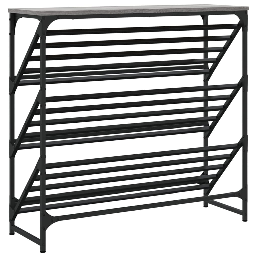 Schoenenrek Bewerkt Hout 90 x 30 x 85 cm Grijs sonoma