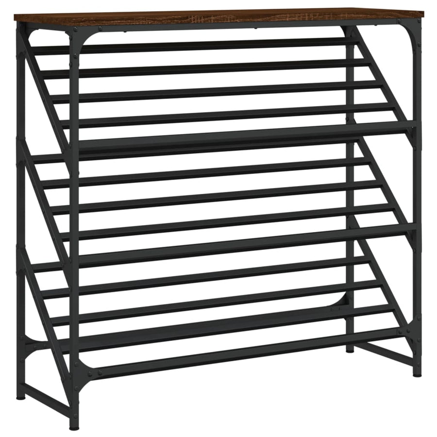 Schoenenrek 90X30X85 Cm Bewerkt Hout Bruin Eikenkleur