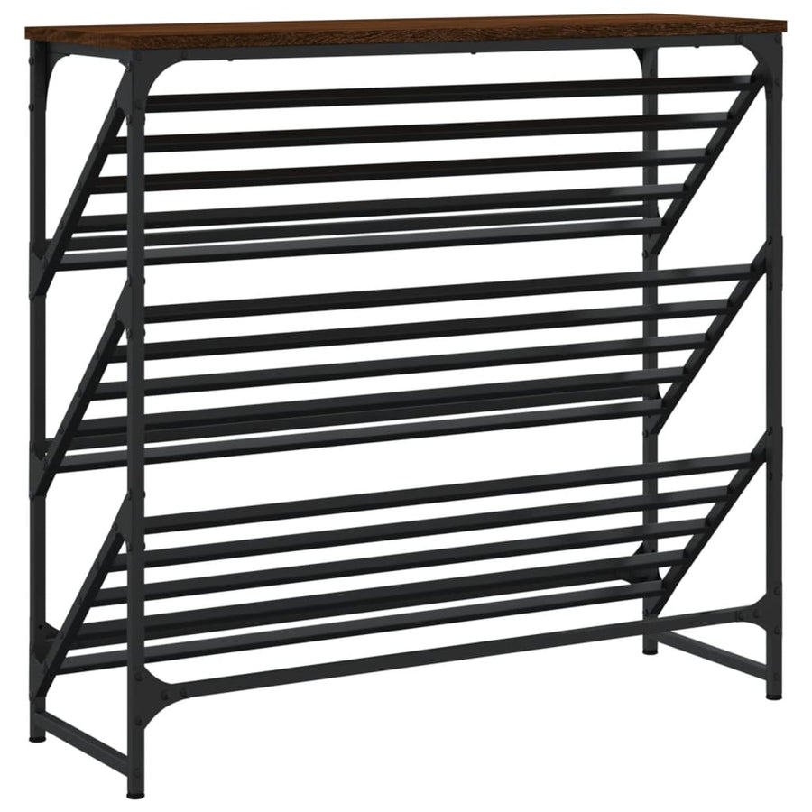 Schoenenrek 90X30X85 Cm Bewerkt Hout Bruin Eikenkleur