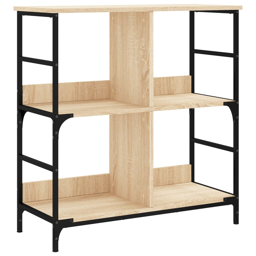 Boekenrek 78,5X33X82 Cm Bewerkt Hout En Ijzer Sonoma Eikenkleur