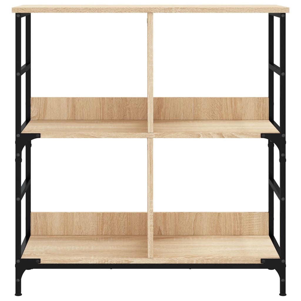Boekenrek 78,5X33X82 Cm Bewerkt Hout En Ijzer Sonoma Eikenkleur