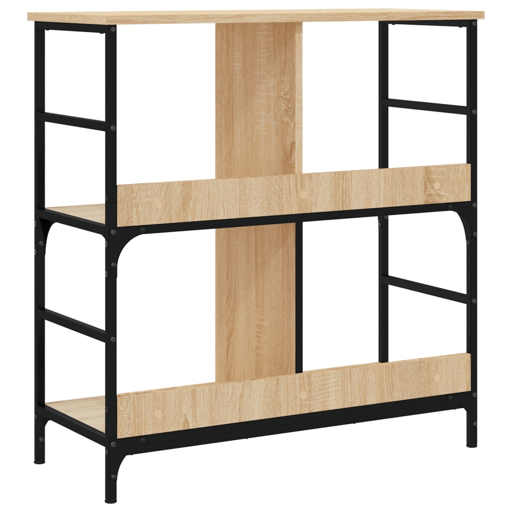 Boekenrek 78,5X33X82 Cm Bewerkt Hout En Ijzer Sonoma Eikenkleur