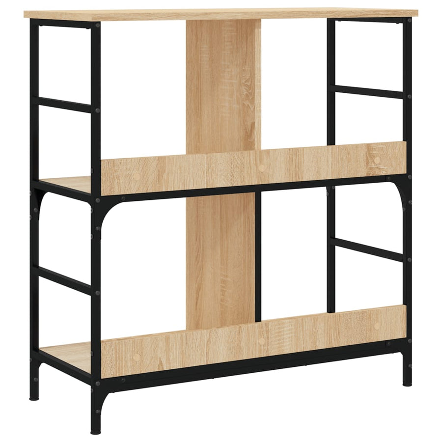 Boekenrek 78,5X33X82 Cm Bewerkt Hout En Ijzer Sonoma Eikenkleur