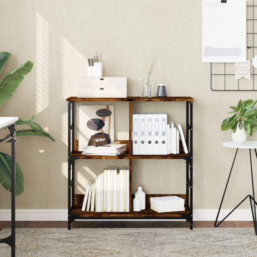 Boekenrek 78,5X33X Bewerkt Hout Kleurig 82 cm Gerookt eiken