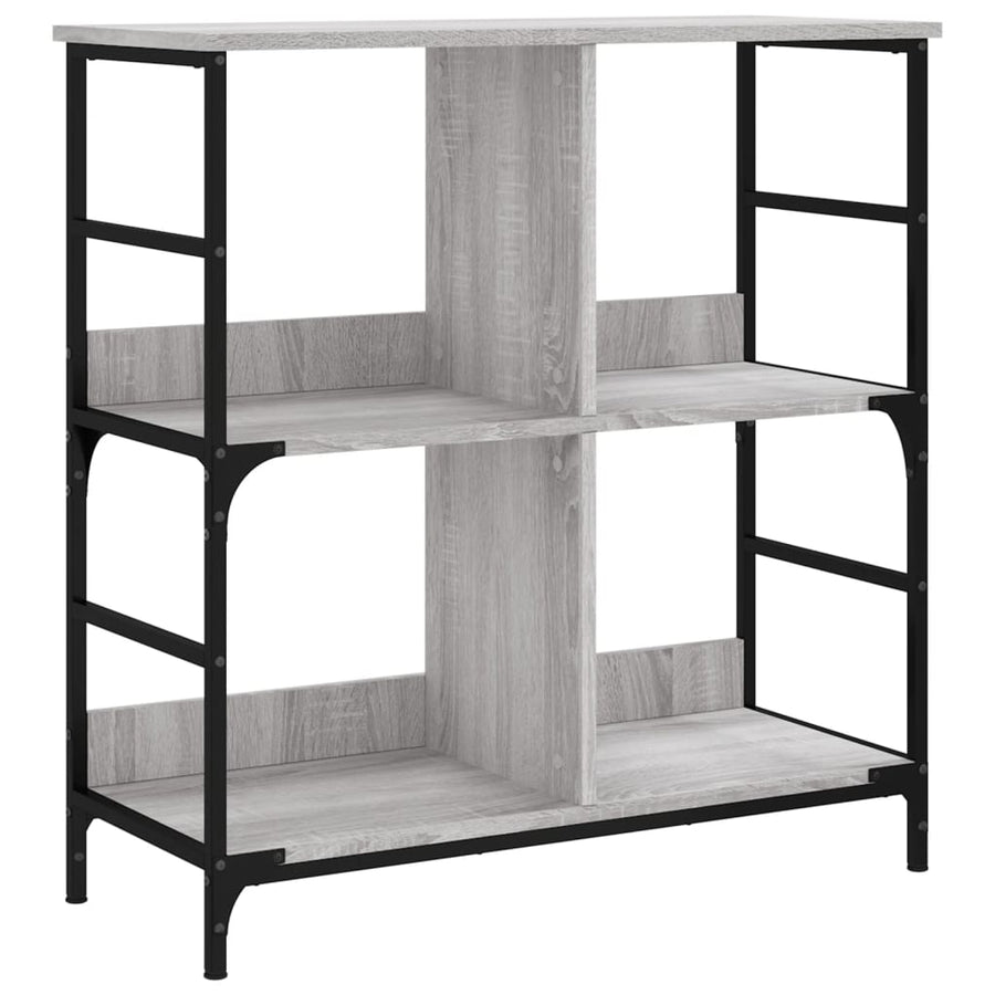 Boekenrek 78,5X33X82 Cm Bewerkt Hout Grijs Sonoma Eikenkleur