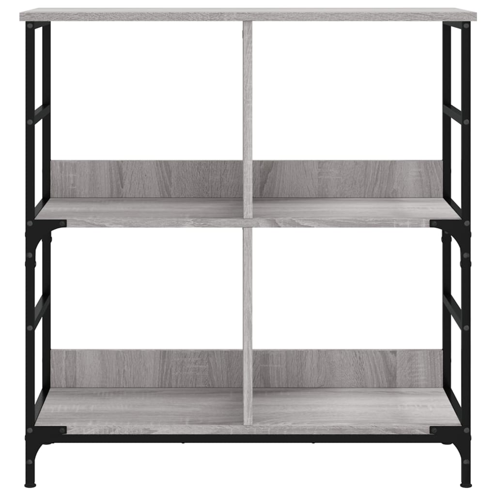 Boekenrek 78,5X33X82 Cm Bewerkt Hout Grijs Sonoma Eikenkleur