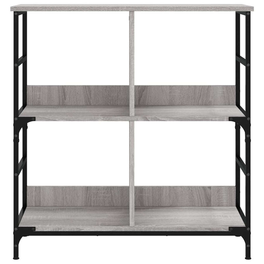Boekenrek 78,5X33X82 Cm Bewerkt Hout Grijs Sonoma Eikenkleur