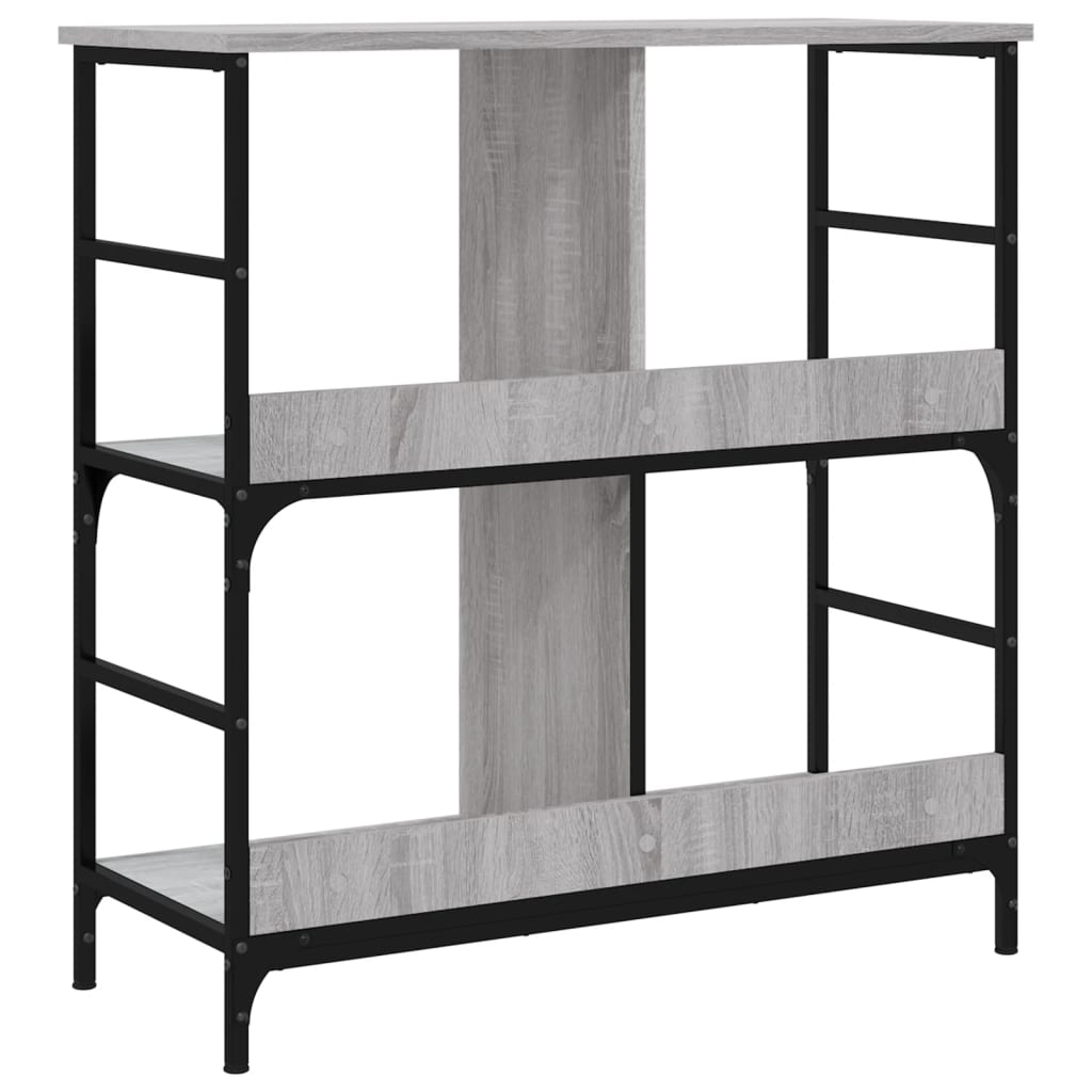 Boekenrek 78,5X33X82 Cm Bewerkt Hout Grijs Sonoma Eikenkleur