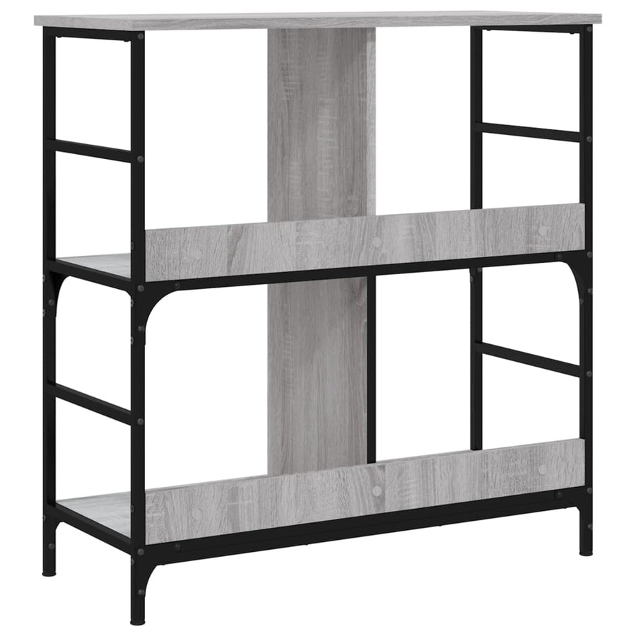 Boekenrek 78,5X33X82 Cm Bewerkt Hout Grijs Sonoma Eikenkleur
