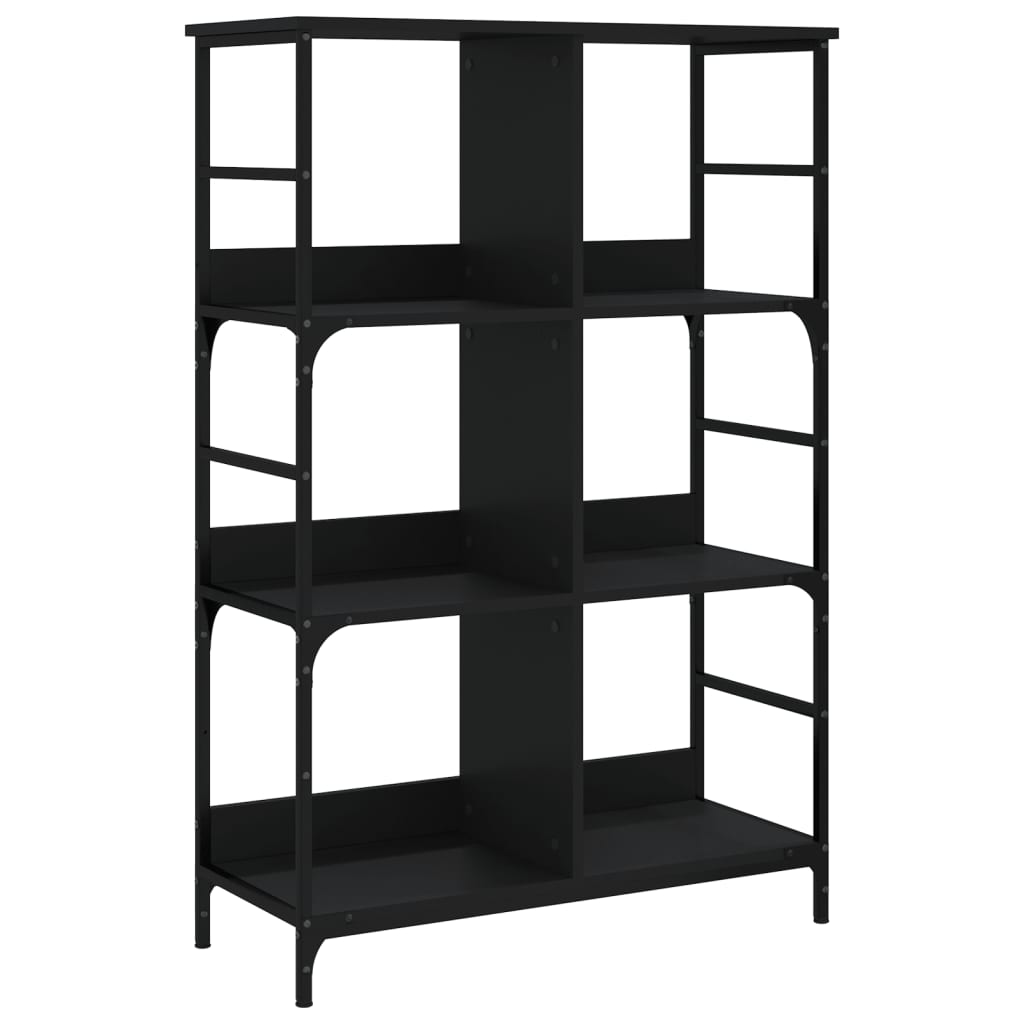 Boekenrek 78,5X33X117,5 Cm Bewerkt Hout Zwart