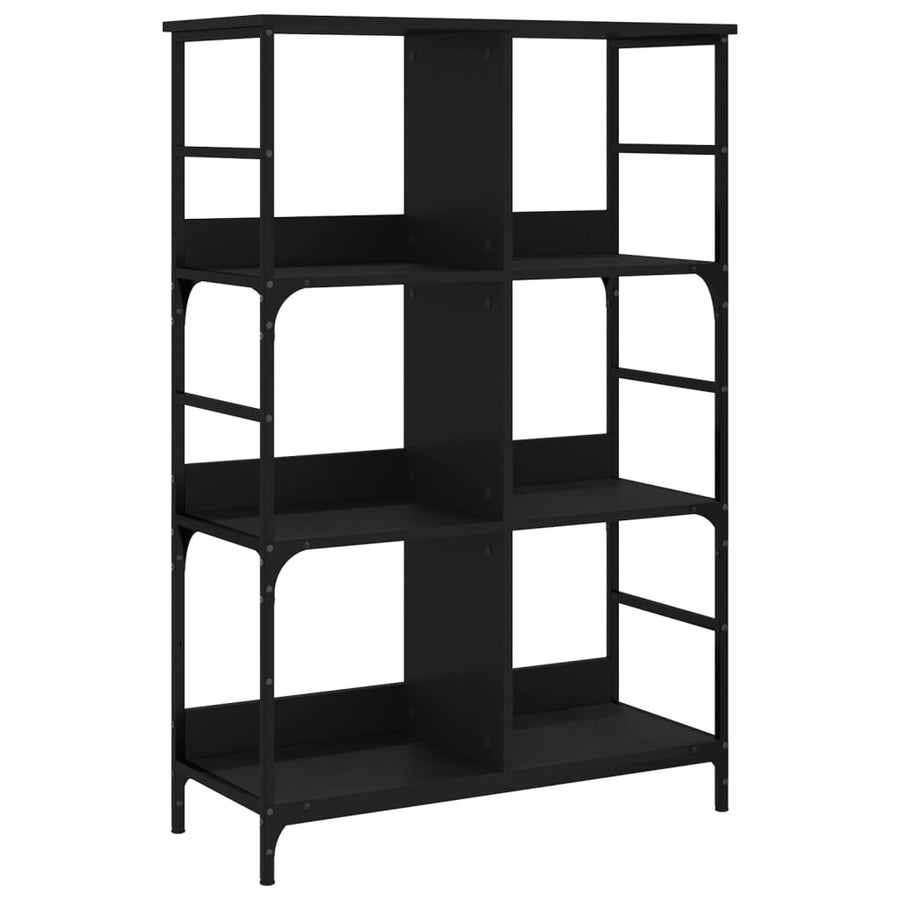 Boekenrek 78,5X33X117,5 Cm Bewerkt Hout Zwart