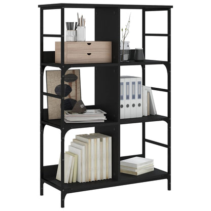 Boekenrek 78,5X33X117,5 Cm Bewerkt Hout Zwart