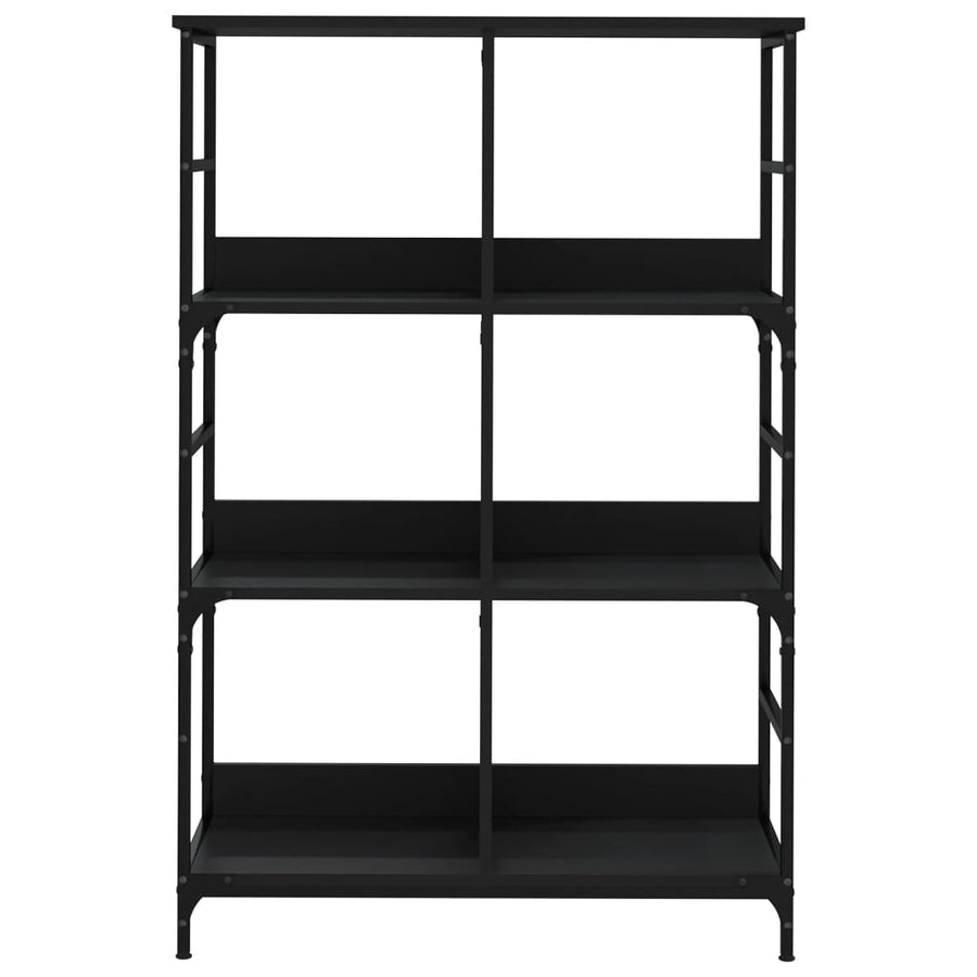 Boekenrek 78,5X33X117,5 Cm Bewerkt Hout Zwart