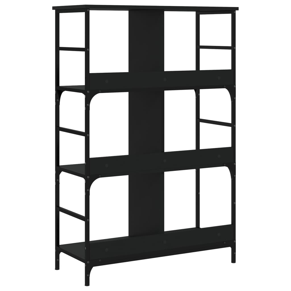 Boekenrek 78,5X33X117,5 Cm Bewerkt Hout Zwart