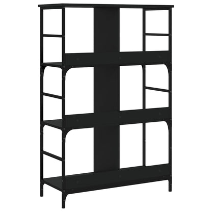 Boekenrek 78,5X33X117,5 Cm Bewerkt Hout Zwart