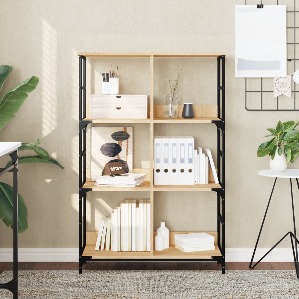 Boekenrek 78,5X33X117,5 Cm Bewerkt Hout Kleurig 117.5 cm
