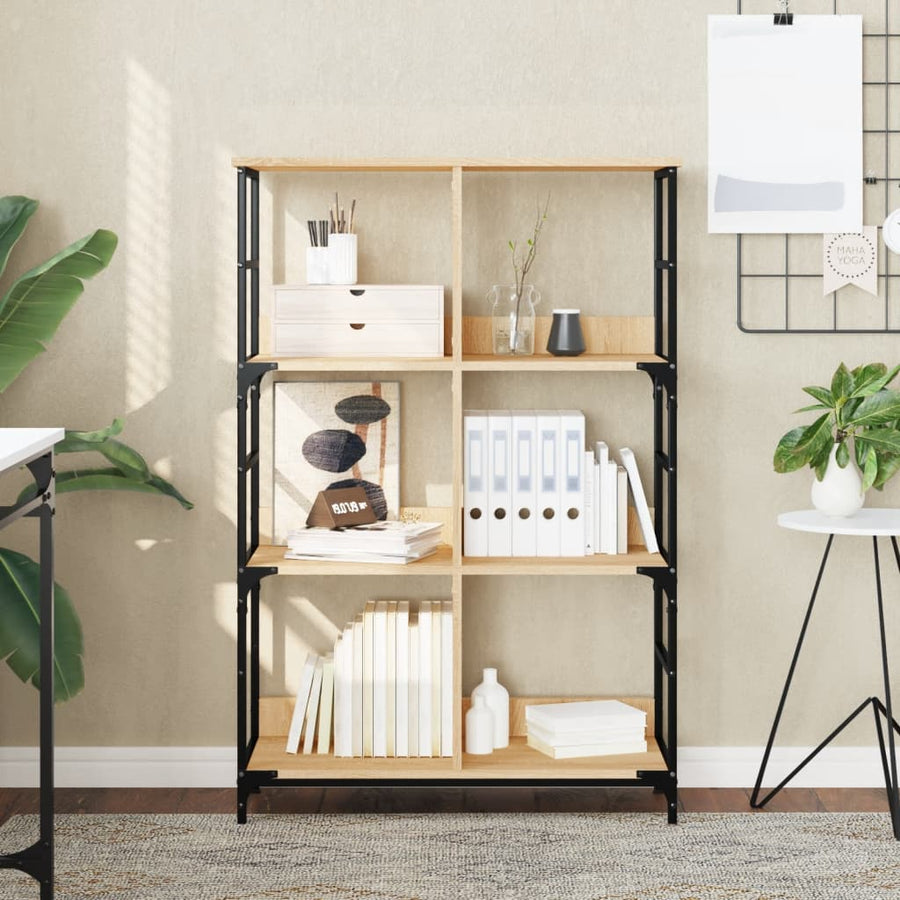 Boekenrek 78,5X33X117,5 Cm Bewerkt Hout Kleurig 117.5 cm