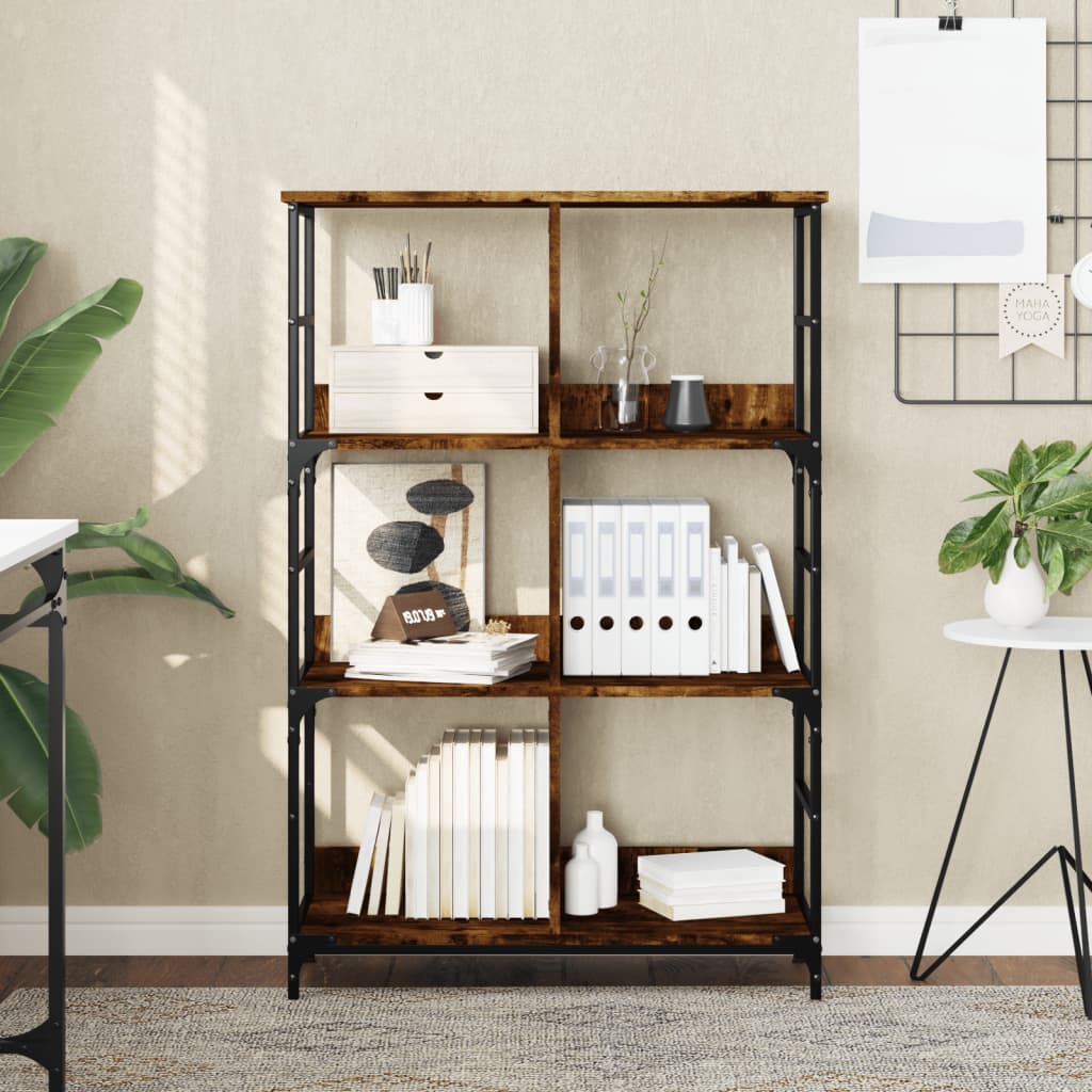Boekenrek 78,5X33X117,5 Cm Bewerkt Hout Kleurig 117.5 cm