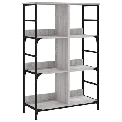 Boekenrek 78,5X33X117,5 Cm Bewerkt Hout Grijs Sonoma Eikenkleur